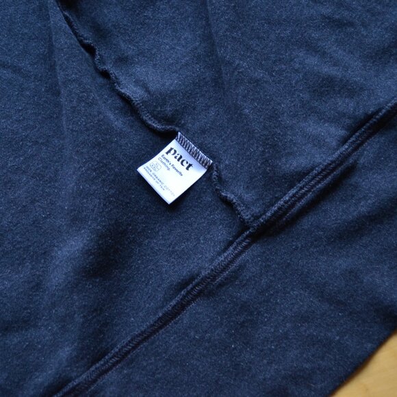 Pact Women’s Size XL/XXL Gray Organic Cotton Open Front Cardigan Pockets - Picture 10 of 13